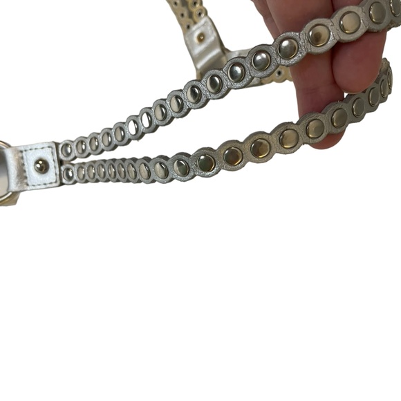 VINTAGE CALVIN KLEIN Silver Studded Ring Belt Size Extra Large - Picture 10 of 11